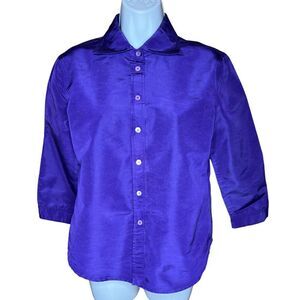Prada Made in Italy Silk Blend Button Down Shirt Size 44